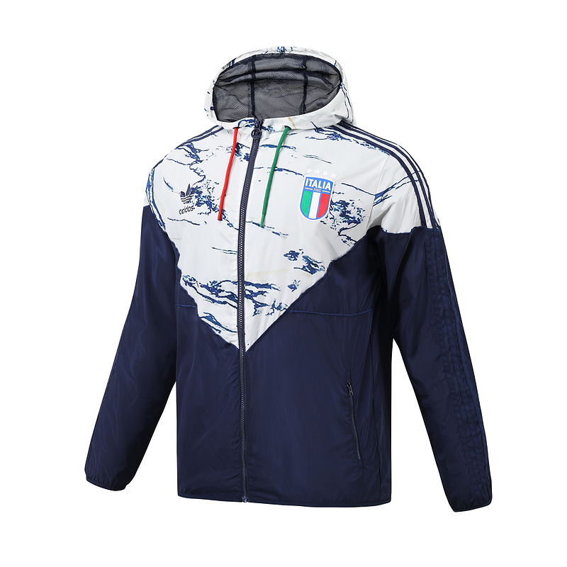 AAA Quality Italy 23/24 Wind Coat - White/Navy Blue